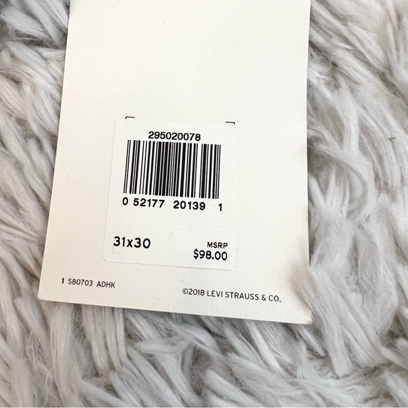 Levi's 501 Skinny Non Stretch Classic Blue Distressed Women's Jeans 31 X 30 NWT - Picture 14 of 14